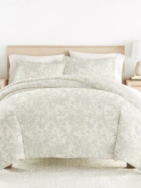 Soft Mint Patterned Duvet Cover and pillow case set - King